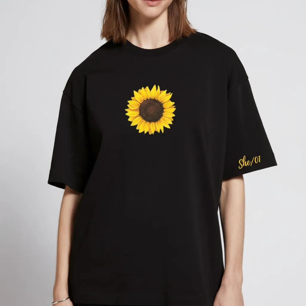 Sunflower print - Women Oversized T-Shirt