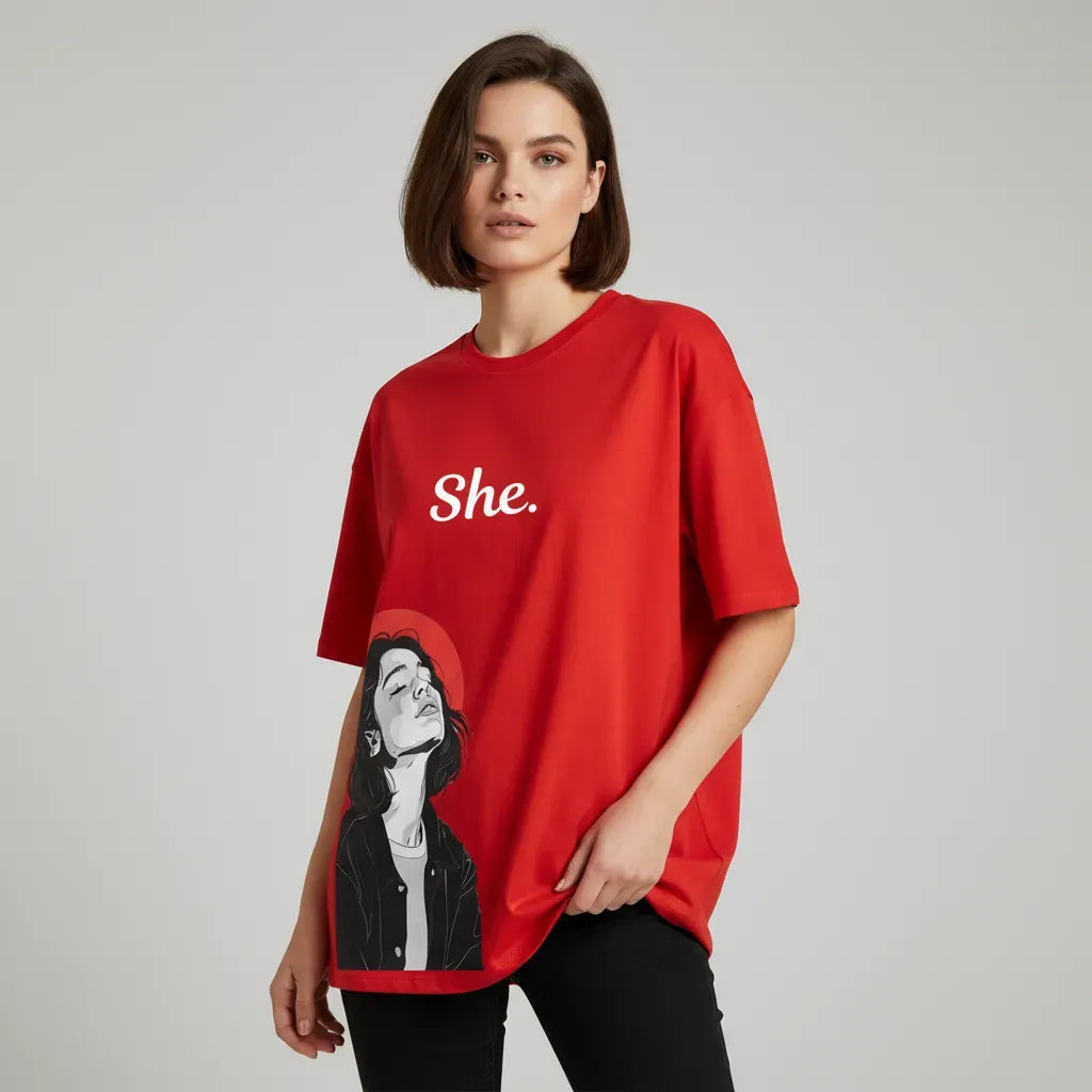 She Print - Women Oversized T-shirt