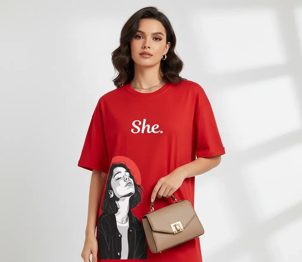 She Print - Women Oversized T-shirt