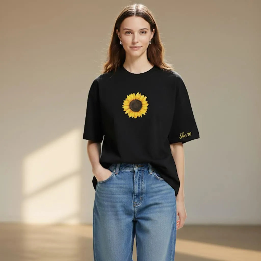 Sunflower print - Women Oversized T-Shirt