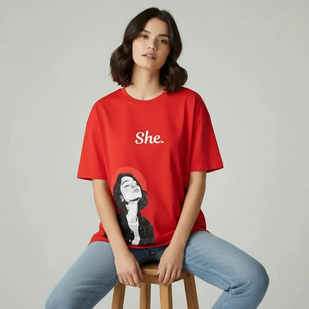 She Print - Women Oversized T-shirt