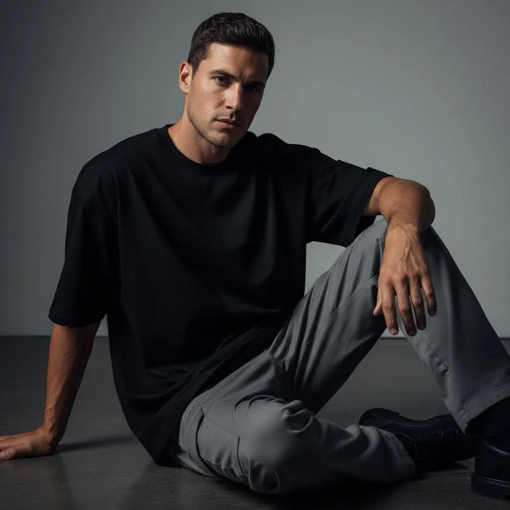 Core Black Oversized Tee – 230 GSM Premium Cotton