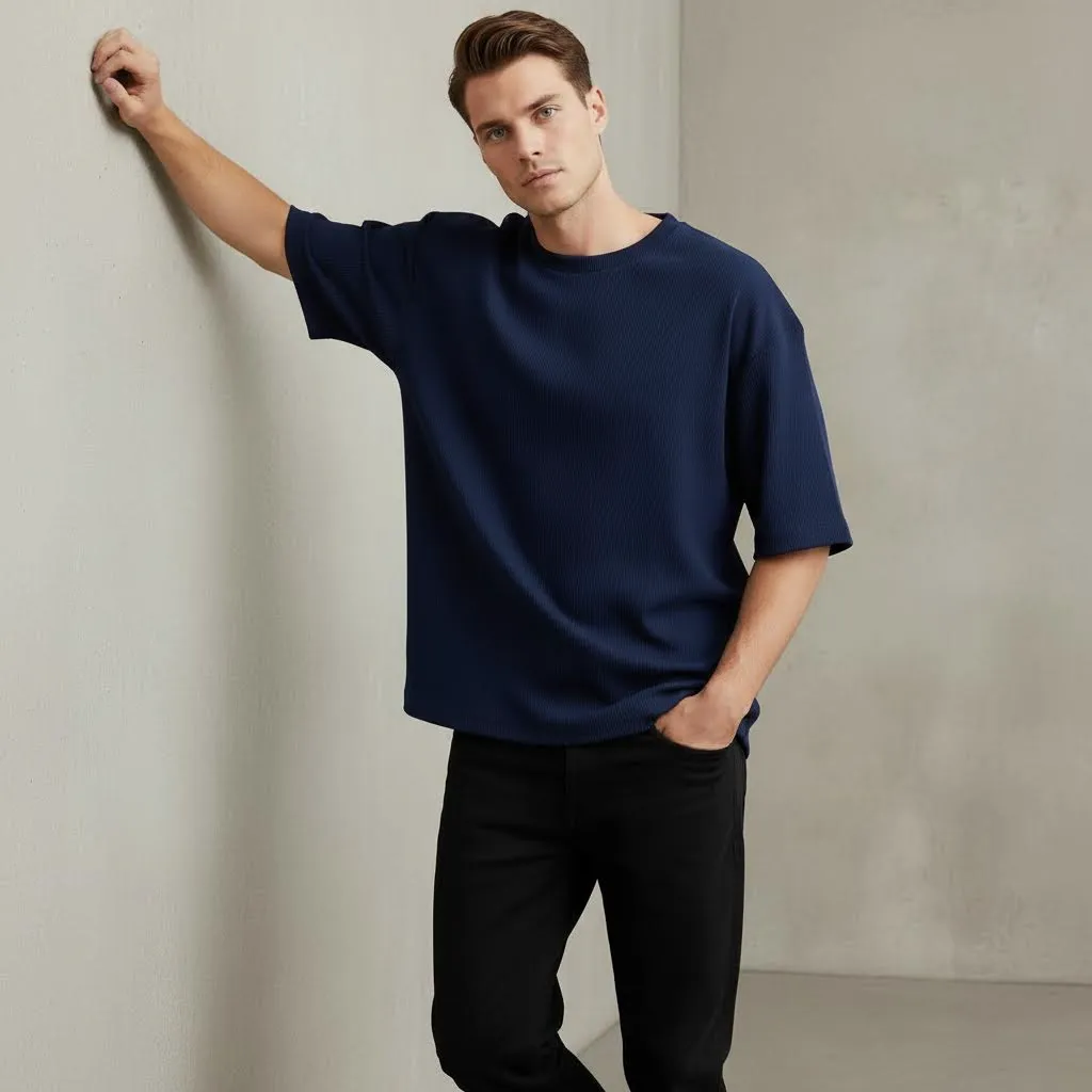 Elevated Basics – Navy Oversized Tee