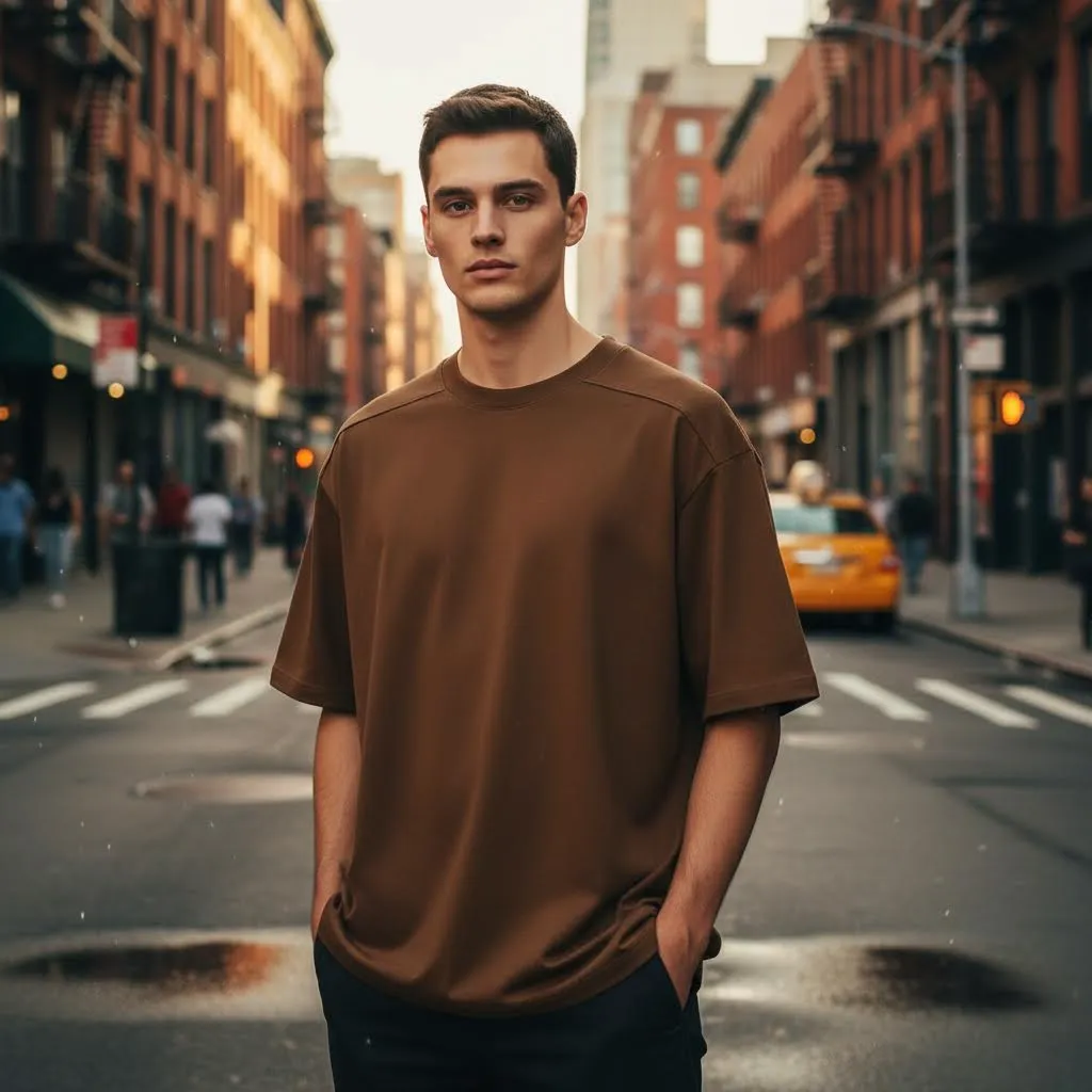 Grounded Essential Oversized Tee – Chocolate