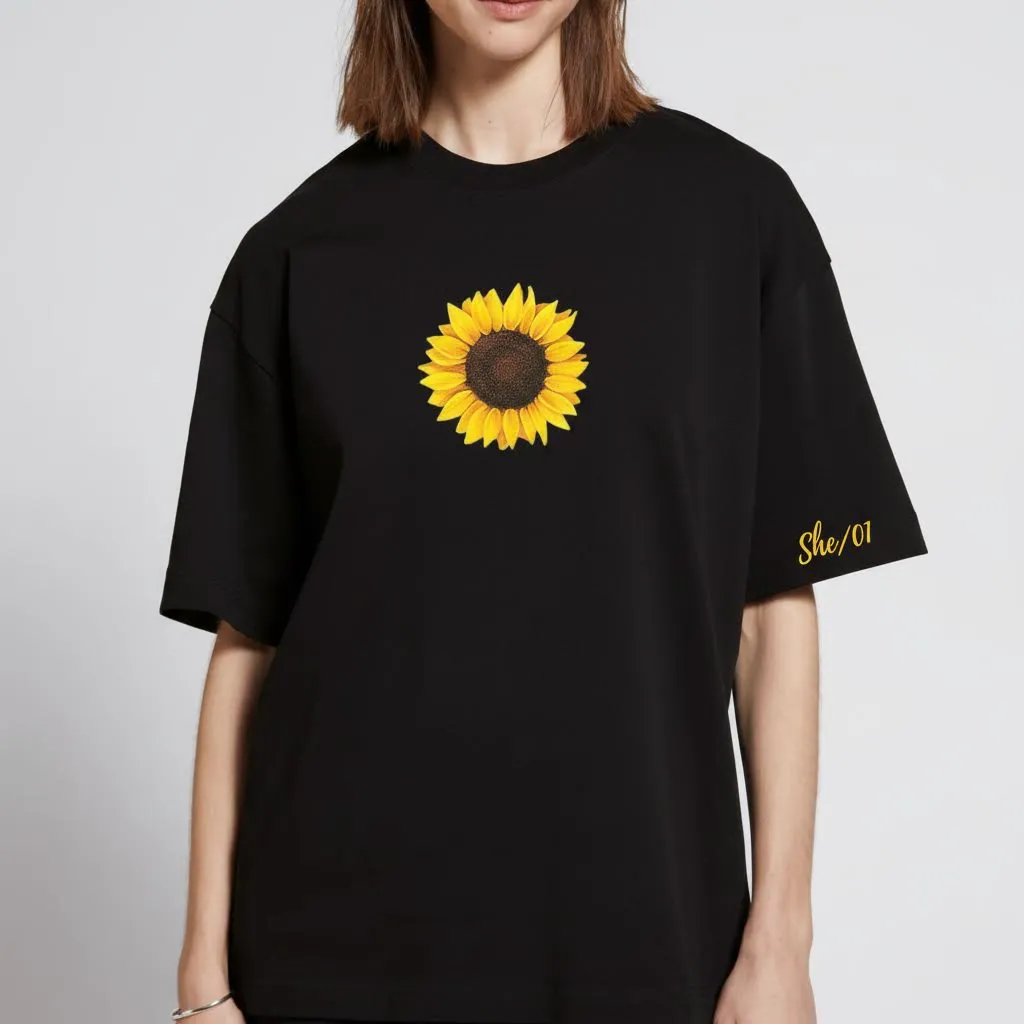 Sunflower print - Women Oversized Tee