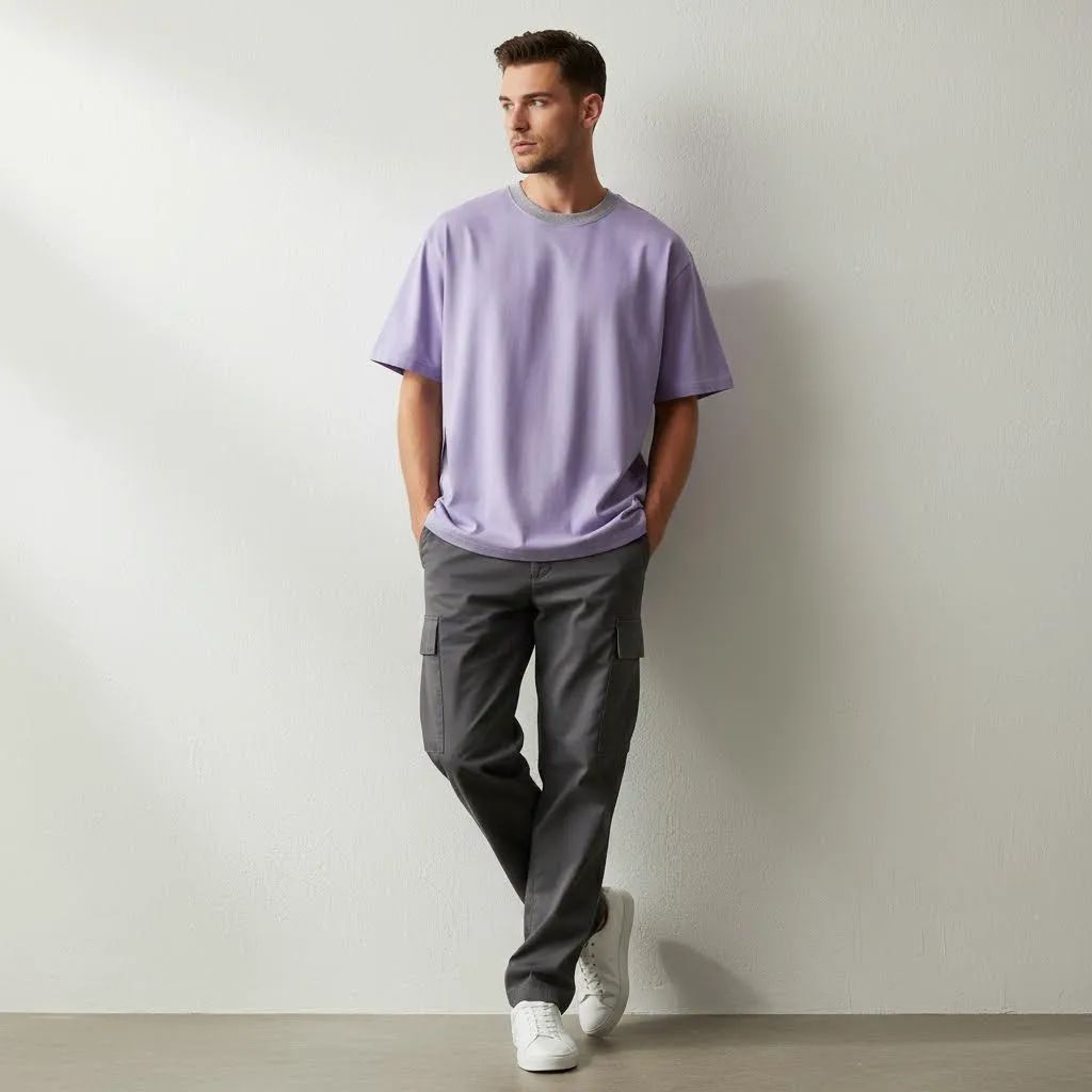 Pastel Lavender Oversized T-Shirt | Heavyweight 230 GSM