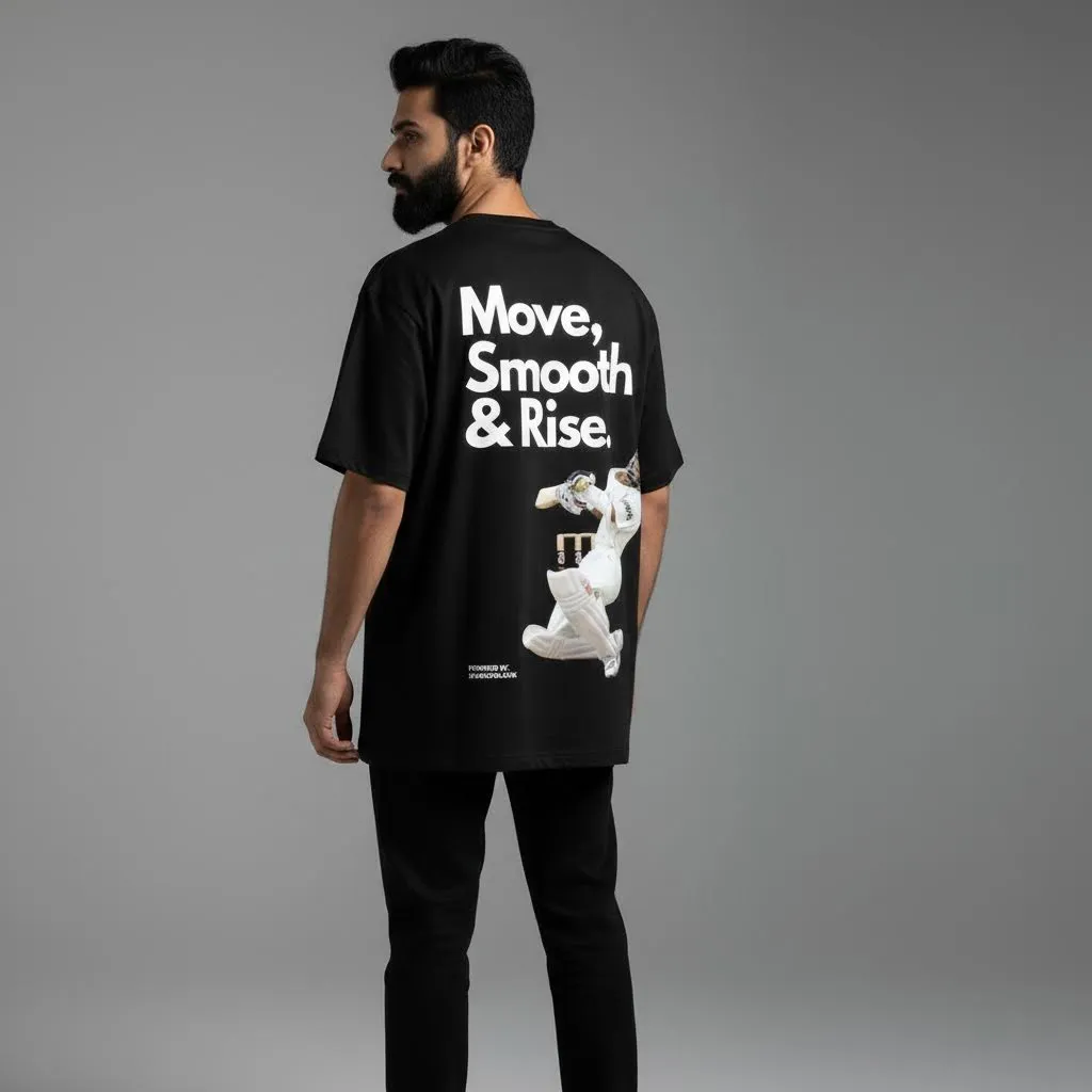 Move, Smooth & Rise Oversized Tee – Black Edition