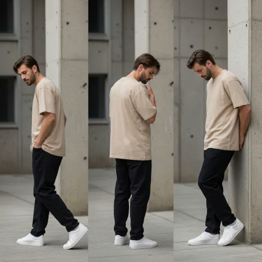 Sandstone Beige Essential | Oversized Solid T-Shirt